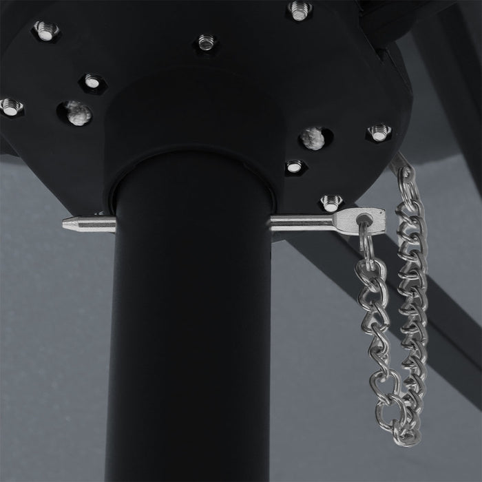 4M Double-Sided Patio Umbrella Outdoor Umbrella Base Stand Grey