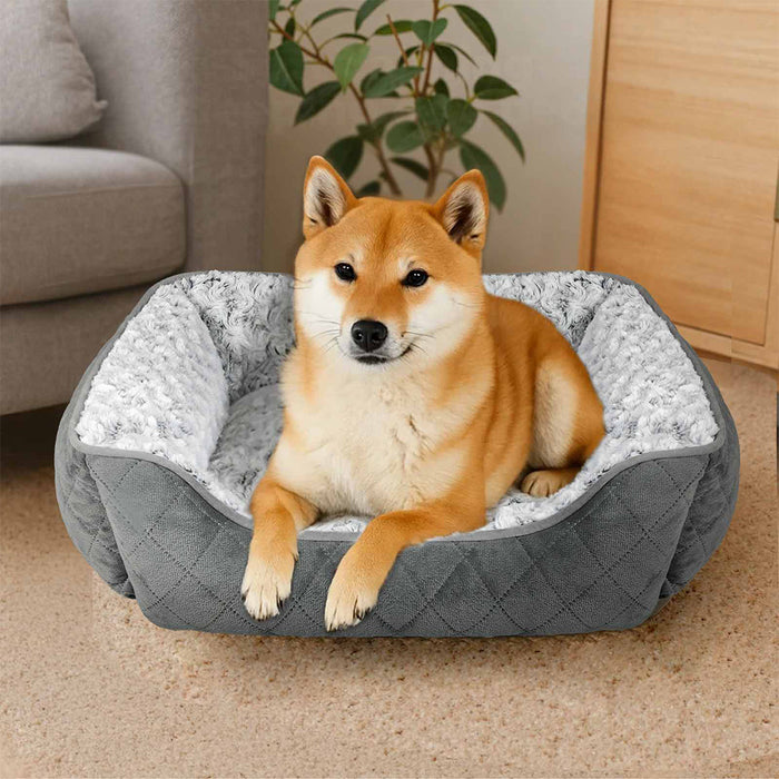 Goslash Picks Pet Dog Calming Bed Fluffy Washable Cushion L