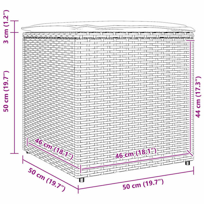 Outdoor Storage Box Grey And Dark Grey Rattan Large Storage Tlpaob