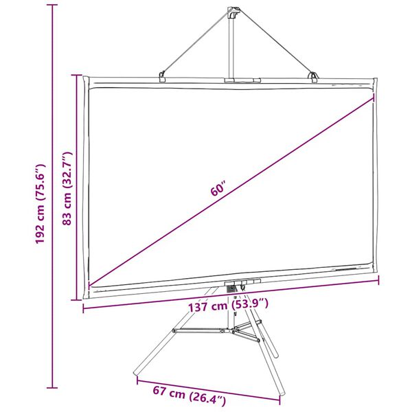 Projection Screen With Tripod 60 Inch 16:9 Aobobal