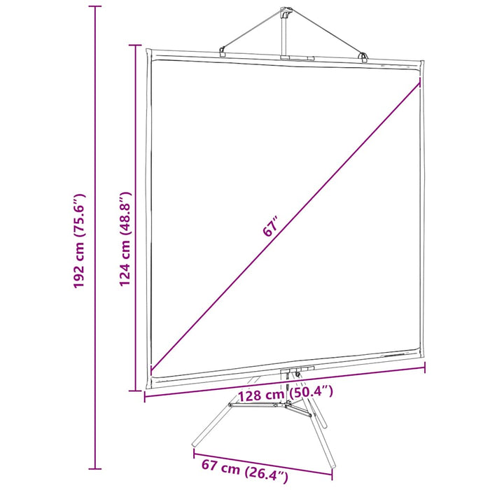 Projection Screen With Tripod 67 Inch 1:1 Aobobpt