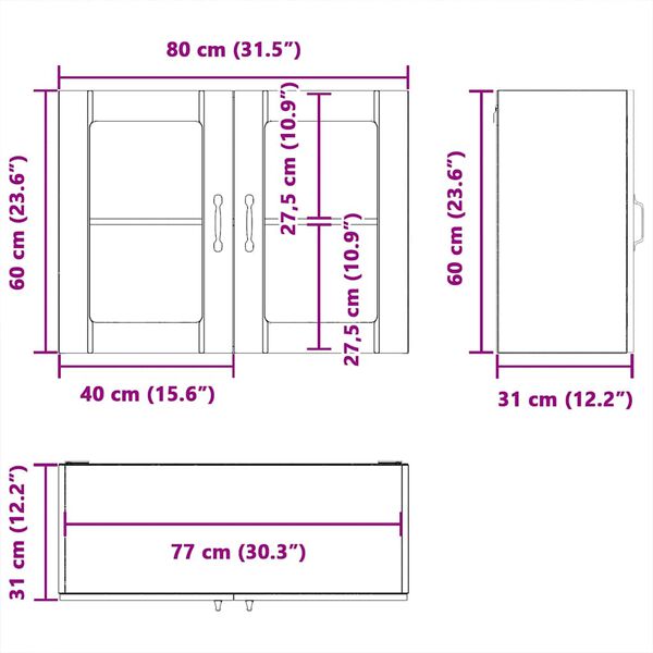 Kitchen Wall Cabinet With Glass Door Lucca Glossy Look White Engineered Wood Nptnak