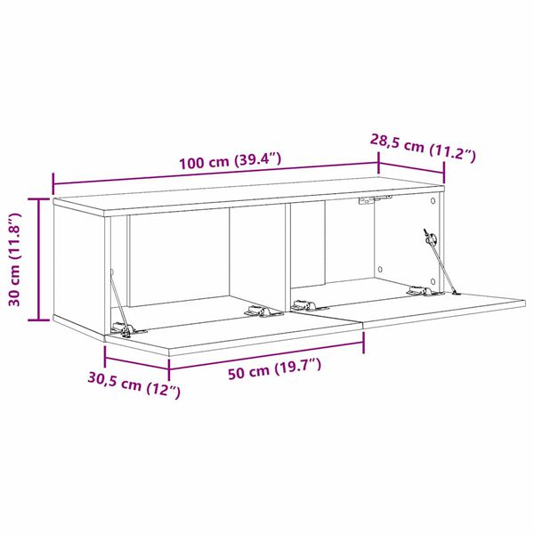 Tv Cabinet 2 Pcs Black 100 X 30 X 30 Cm Engineered Wood Nlxobl