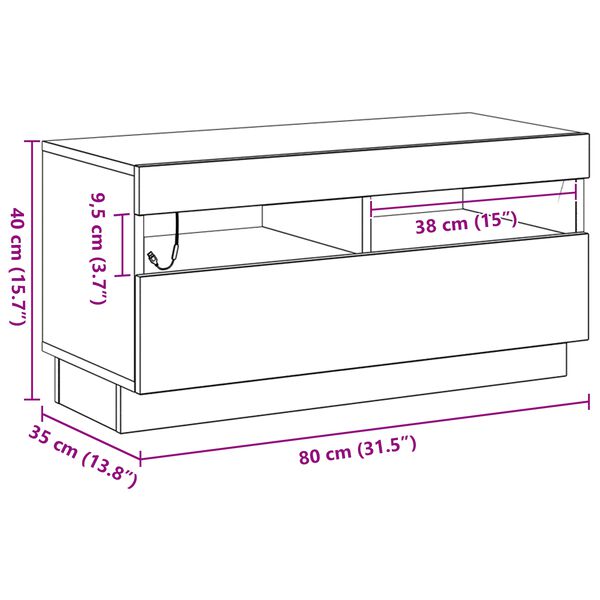 Tv Cabinet Black 80 X 35 X 40 Cm Engineered Wood Nlxpll