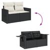 3 Piece Garden Sofa Set With Cushions Black Poly Rattan Txpxokt