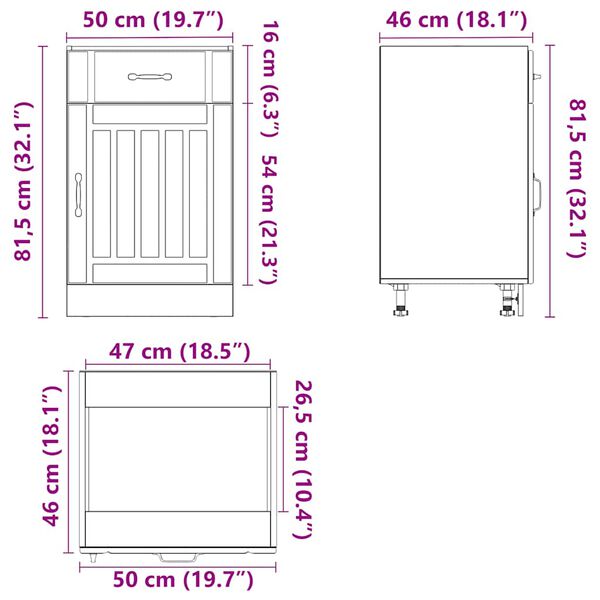Kitchen Base Cabinet Lucca Black Engineered Wood Nption