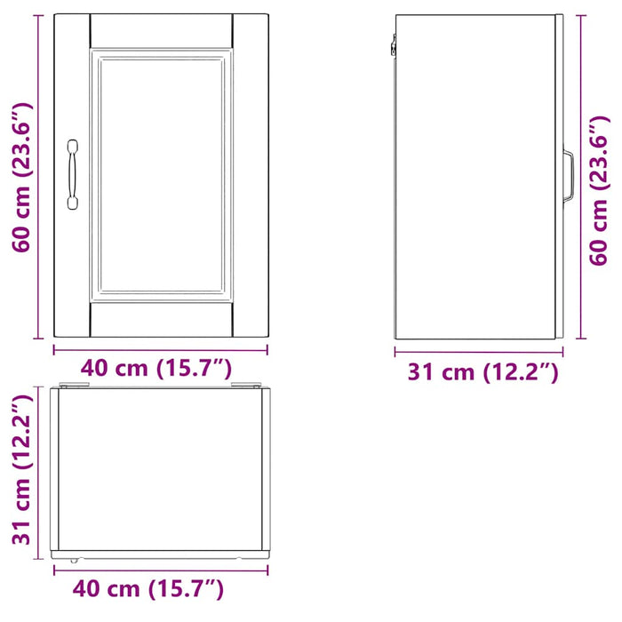 Kitchen Wall Cabinet Porto Glossy Look White Engineered Wood Npabxk