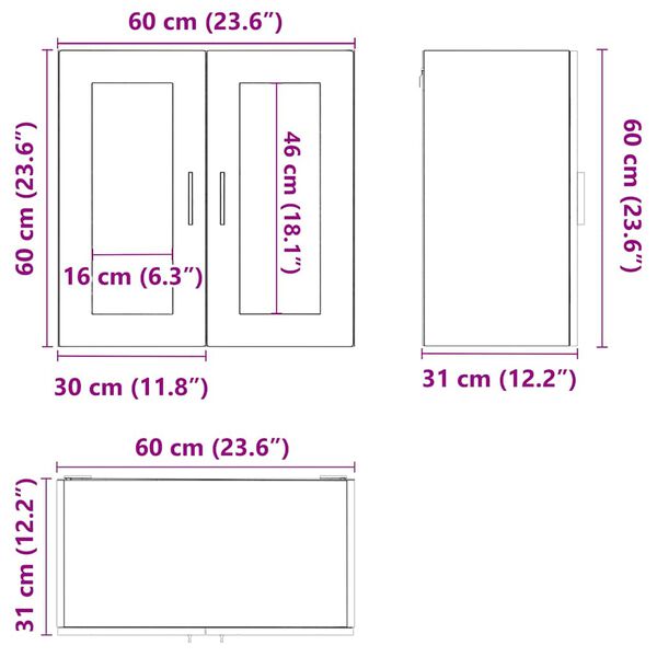 Kitchen Wall Cabinet With Glass Door Porto Glossy Look White Npaoak