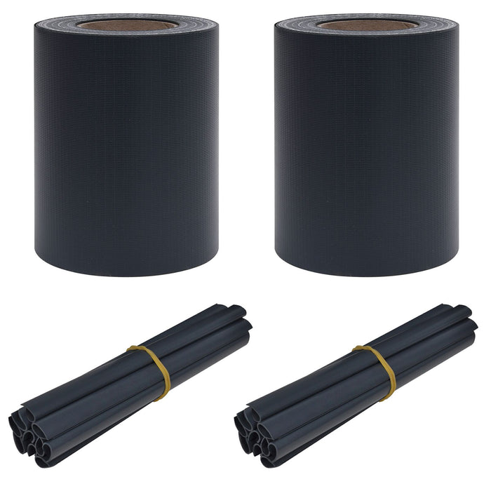 Garden Privacy Screens 2 Pcs Pvc 35X0.19 M Matte Dark Grey Txkakxp