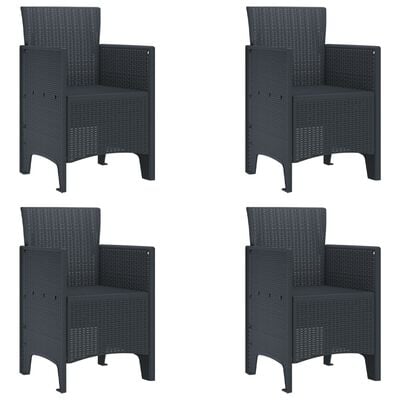 Garden Chairs 4 Pcs Anthracite Poly Rattan Naialn