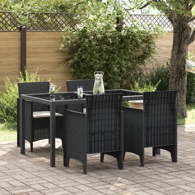 Garden Chairs With Cushions 4 Pcs Anthracite Poly Rattan Naiaix