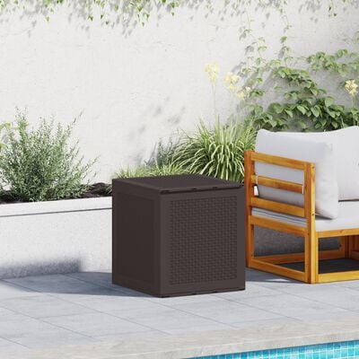 Garden Storage Box Brown 55X53X57 Cm Pp Nibpnb