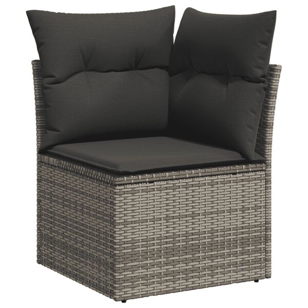 6 Piece Garden Sofa Set With Cushions Grey Poly Rattan Txokbbb