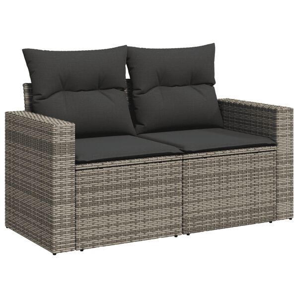 6 Piece Garden Sofa Set With Cushions Grey Poly Rattan Txokbbb