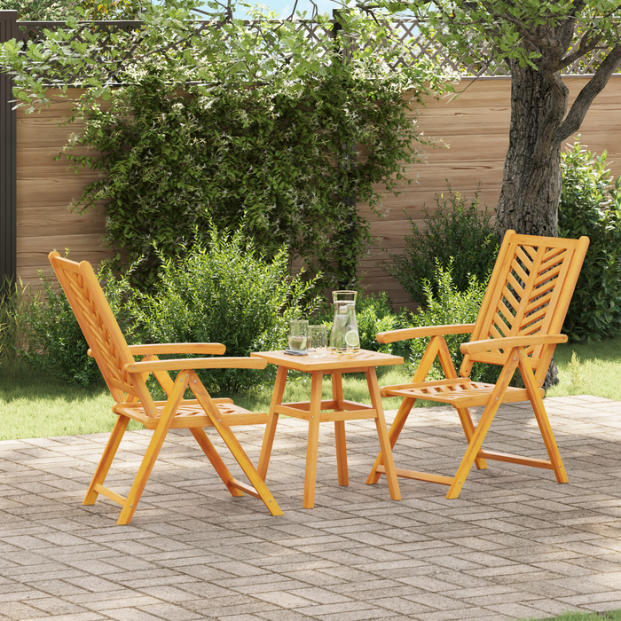 Garden Bistro Set 3 Pcs Brown Solid Acacia Wood Topaoxb