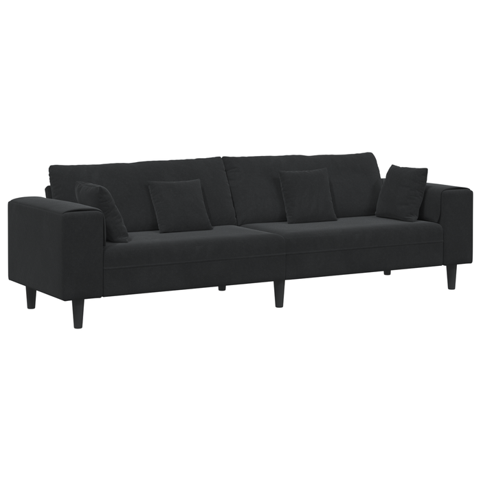 Velvet Sofa With Cushion With Pillow Black 208 Cm Velvet Tttpopn