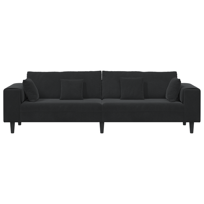 Velvet Sofa With Cushion With Pillow Black 208 Cm Velvet Tttpopn