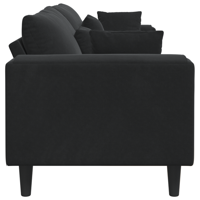 Velvet Sofa With Cushion With Pillow Black 208 Cm Velvet Tttpopn