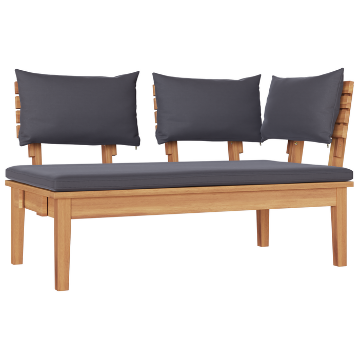 Garden Bench Set 4 Pcs Brown And Dark Grey And Brown Ttplnlp