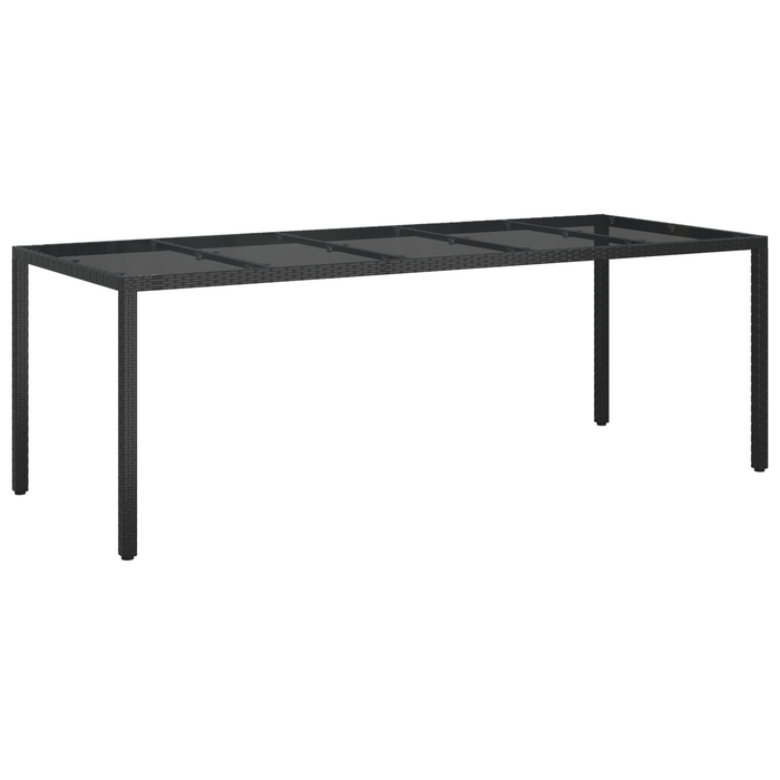 Garden Dining Table Black 250X100X75 Cm Poly Rattan Tlxppa