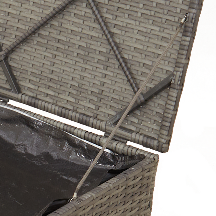 Outdoor Storage Box Grey And Dark Grey Rattan Large Storage Tlpaob