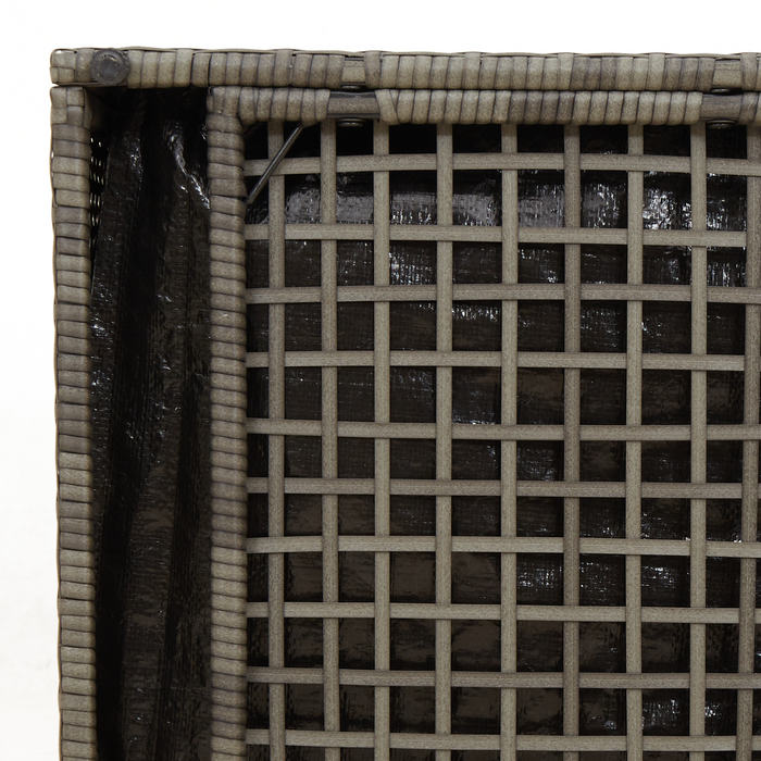 Outdoor Storage Box Grey And Dark Grey Rattan Large Storage Tlpaob