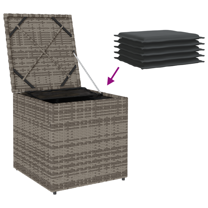 Outdoor Storage Box Grey And Dark Grey Rattan Large Storage Tlpaob