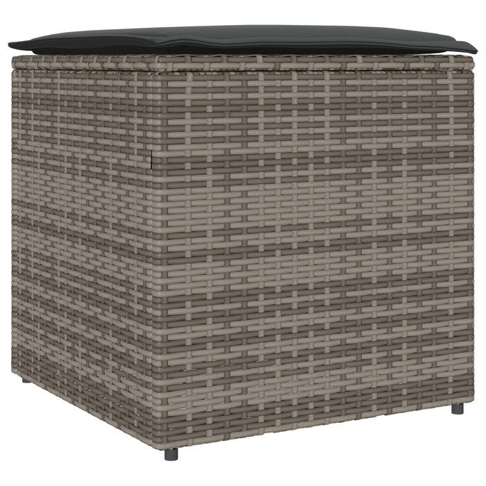 Outdoor Storage Box Grey And Dark Grey Rattan Large Storage Tlpaob
