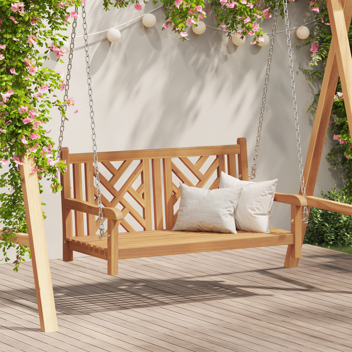 Swing Bench Other Brown 114 X 60 X 64 Cm Solid Teak Wood Axbboklk