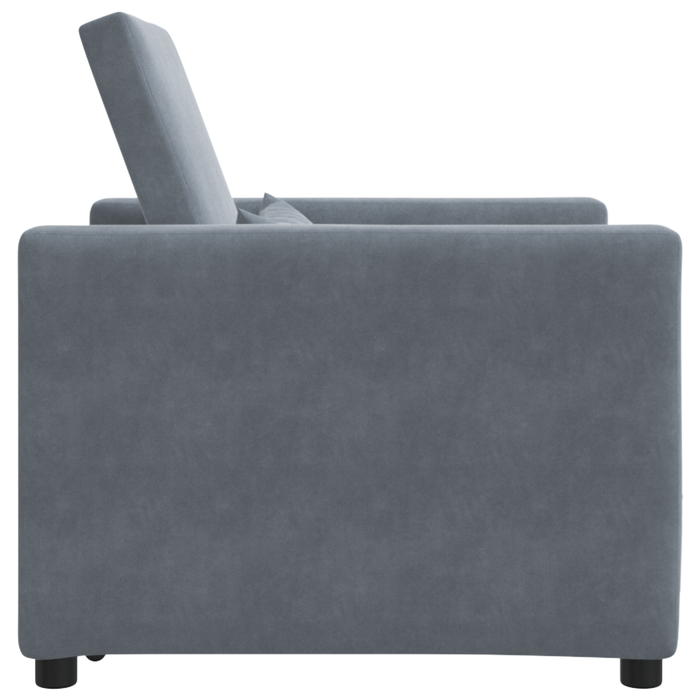 3-In-1 Single Sofa Bed Convertible Dark Grey Velvet Axbbxlkn