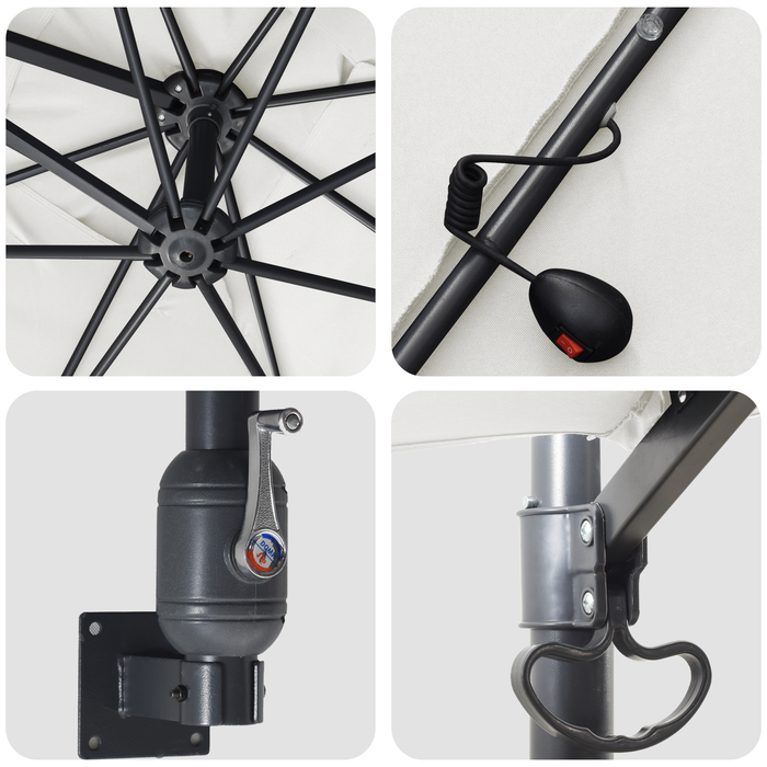 Garden Parasol Sand 248.5 X 247.5 X 160 Cm Fabric Axbbtxpo