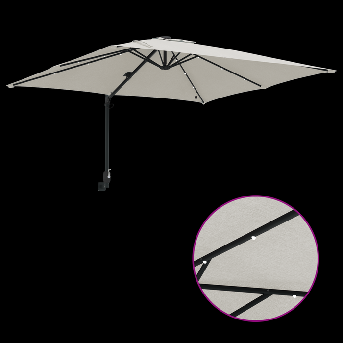 Garden Parasol Sand 248.5 X 247.5 X 160 Cm Fabric Axbbtxpo