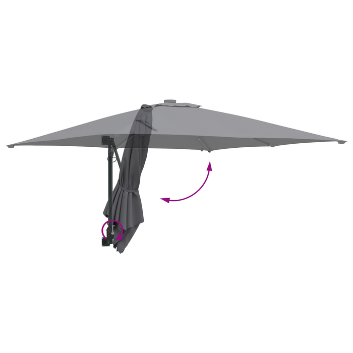 Garden Parasol Anthracite 248.5 X 247.5 X 160 Cm Fabric Axbbtxpt