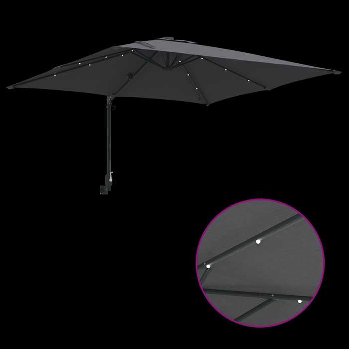 Garden Parasol Anthracite 248.5 X 247.5 X 160 Cm Fabric Axbbtxpt