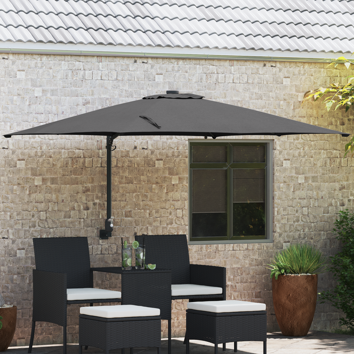 Garden Parasol Anthracite 248.5 X 247.5 X 160 Cm Fabric Axbbtxpt