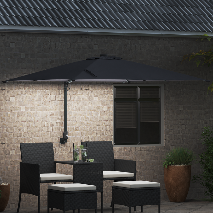 Garden Parasol Anthracite 248.5 X 247.5 X 160 Cm Fabric Axbbtxpt