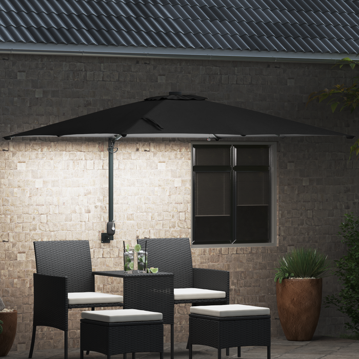 Garden Parasol Black 248.5 X 247.5 X 160 Cm Fabric Axbbtxpi