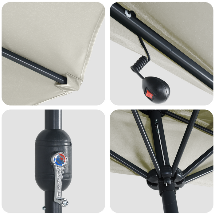 Garden Parasol Sand 294 X 150 X 223 Cm Fabric Axbbtxpk