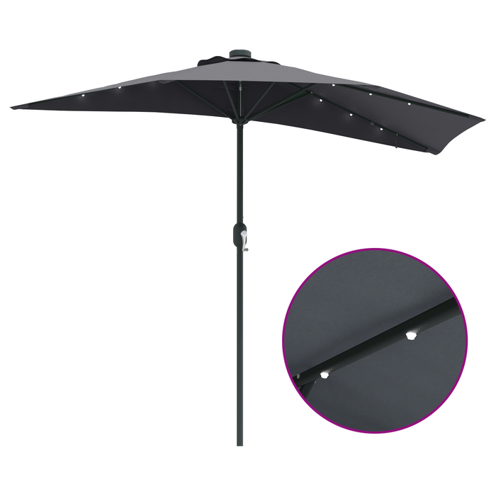 Garden Parasol Anthracite 294 X 150 X 223 Cm Fabric Axbbtxlo
