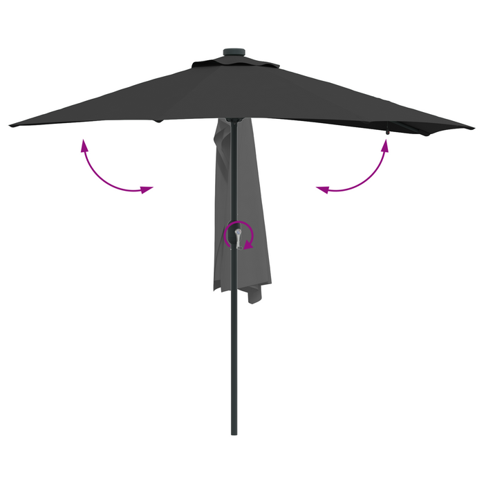 Garden Parasol Black 294 X 150 X 223 Cm Fabric Axbbtxlp