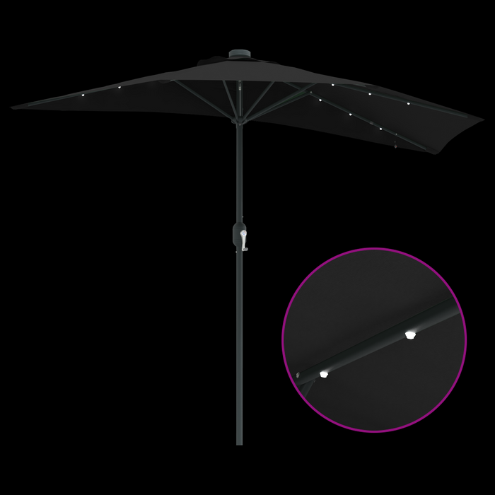 Garden Parasol Black 294 X 150 X 223 Cm Fabric Axbbtxlp