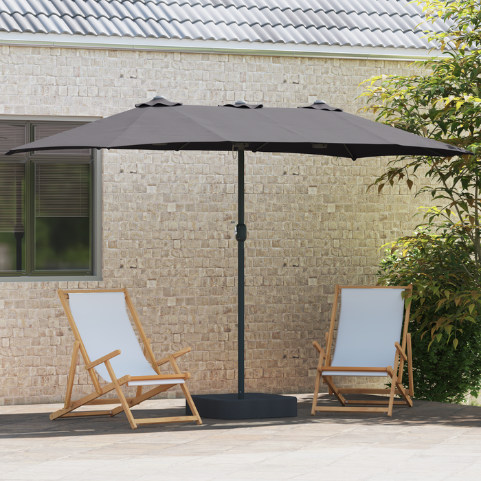 Garden Parasol Folding Anthracite 385 X 209 X 244 Cm Fabric Axbbtxii