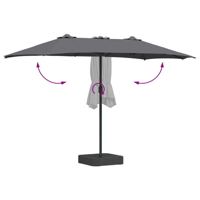 Garden Parasol Folding Anthracite 385 X 209 X 244 Cm Fabric Axbbtxnp