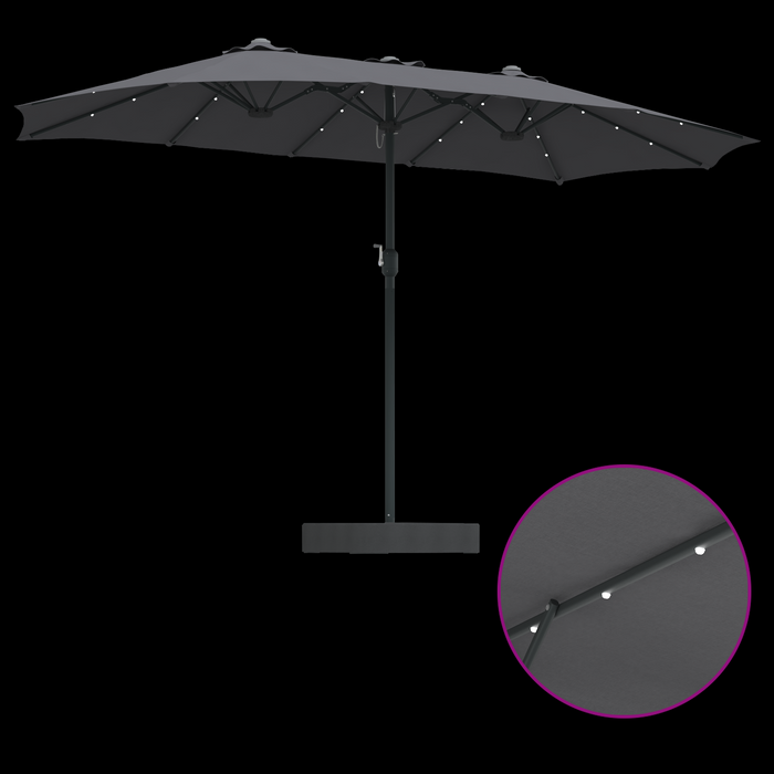 Garden Parasol Folding Anthracite 385 X 209 X 244 Cm Fabric Axbbtxnp