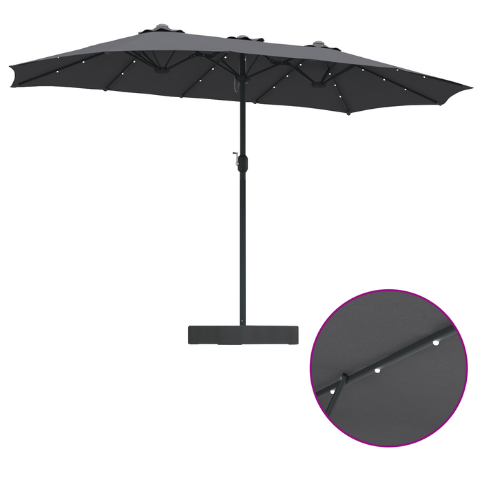 Garden Parasol Folding Anthracite 385 X 209 X 244 Cm Fabric Axbbtxnp