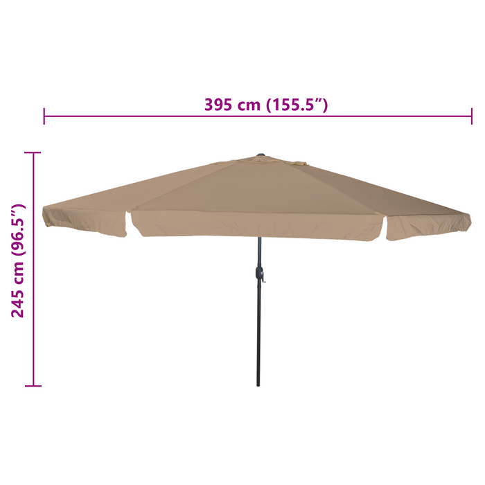 Garden Umbrella 395X245 Cm Taupe Axbbtltk