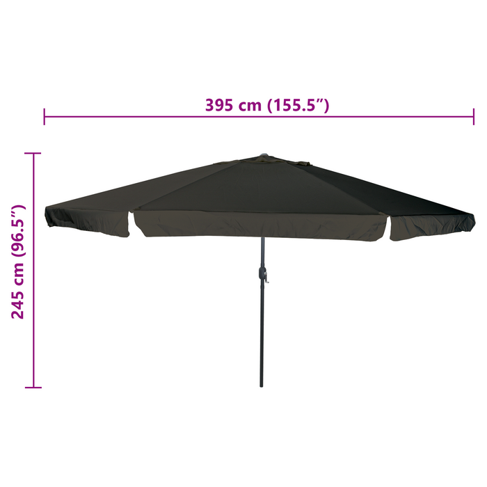 Garden Umbrella 395X245 Cm Black Axbbtlax