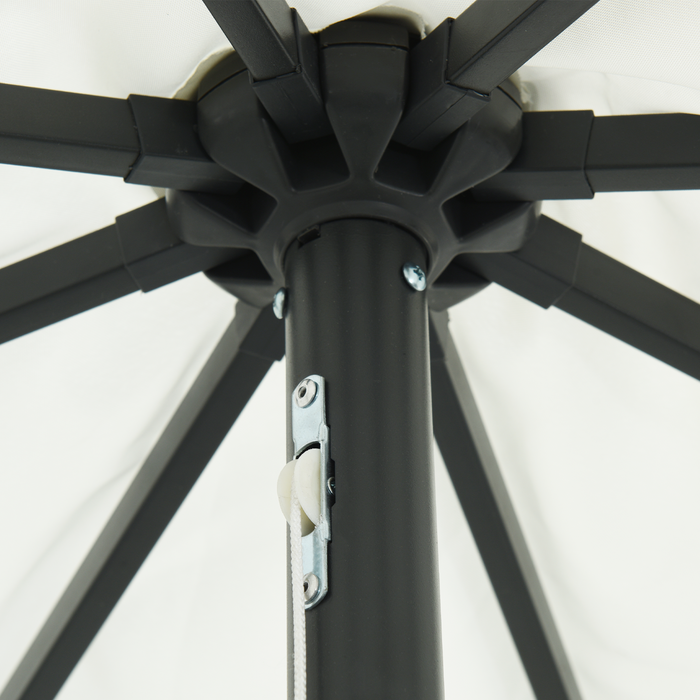 Garden Umbrella With Led Lights 395X245 Cm Sand White Axbbtlaa