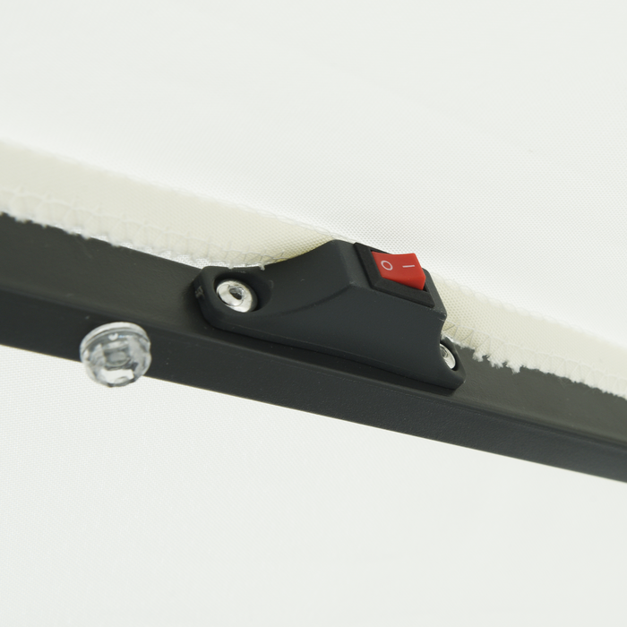 Garden Umbrella With Led Lights 395X245 Cm Sand White Axbbtlaa