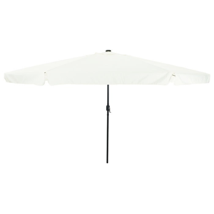 Garden Umbrella With Led Lights 395X245 Cm Sand White Axbbtlaa